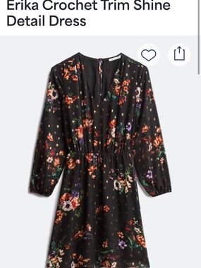Collective Concepts Black Floral Mini Dress with Metallic Dot Shine
